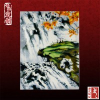 定制中式青花瓷板畫墻壁裝飾